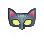CAT FACE MASK 3 – GREY – ILLUSTRATION – PNG