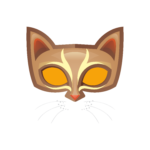 CAT FACE MASK 1 – BROWN – ILLUSTRATION – PNG