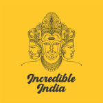 INCREDIBLE INDIA – LINE ART – TRIMURTI SCULPTURE – ILLUSTRATION – VECTOR