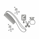 LINE ART – HAIRCUT – HAIRSTYLE – FASHION – COMB – ILLUSTRATION – VECTOR