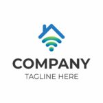 HOME – WIFI – CONNECT – DIGITAL – LOGO – VECTOR