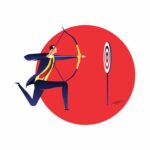 BUSINESSMAN MINIMAL ILLUSTRATION – Target – Mission – Vector